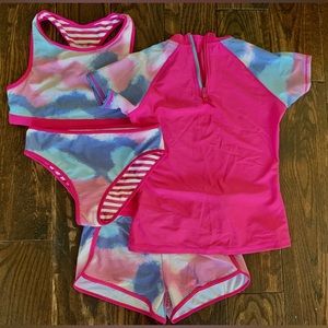 LIKE NEW Eddie Bauer 4 Part Bathing Suit for Kids - Reverable Top and Bottom